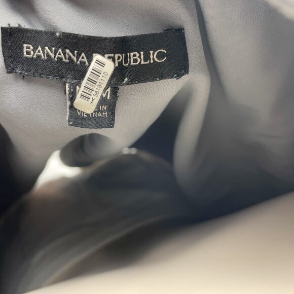 BANANA REPUBLIC Bow Back Gray Suiting Top Short Sleeve Lining Office sz Medium - Picture 4 of 7